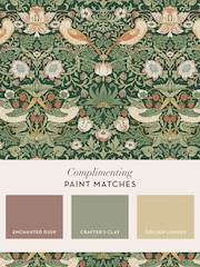 William Morris At Home Rich Green Strawberry Thief 10M Wallpaper - Image 4 of 4