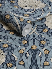 William Morris At Home Blue Pimpernel 10M Wallpaper - Image 3 of 4