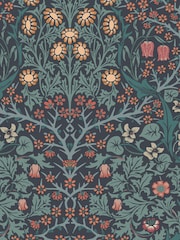 William Morris At Home Navy Blackthorn 10M Wallpaper - Image 2 of 4