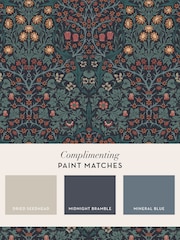 William Morris At Home Navy Blackthorn 10M Wallpaper - Image 4 of 4