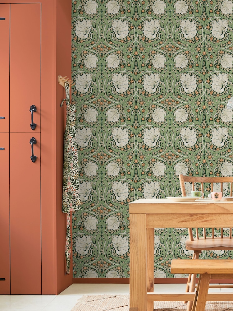 William Morris At Home Green Pimpernel 10M Wallpaper - Image 1 of 4