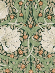 William Morris At Home Green Pimpernel 10M Wallpaper - Image 2 of 4