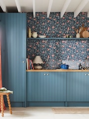 William Morris At Home Navy Blue Bird and Pomegranate 10M Wallpaper - Image 1 of 4