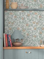William Morris At Home Duck Egg Bird and Pomegranate 10M Wallpaper - Image 1 of 4