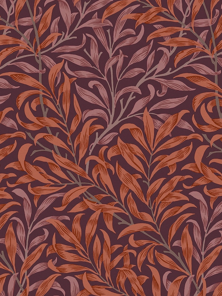 William Morris At Home Plum Willow Bough 10M Wallpaper - Image 2 of 4
