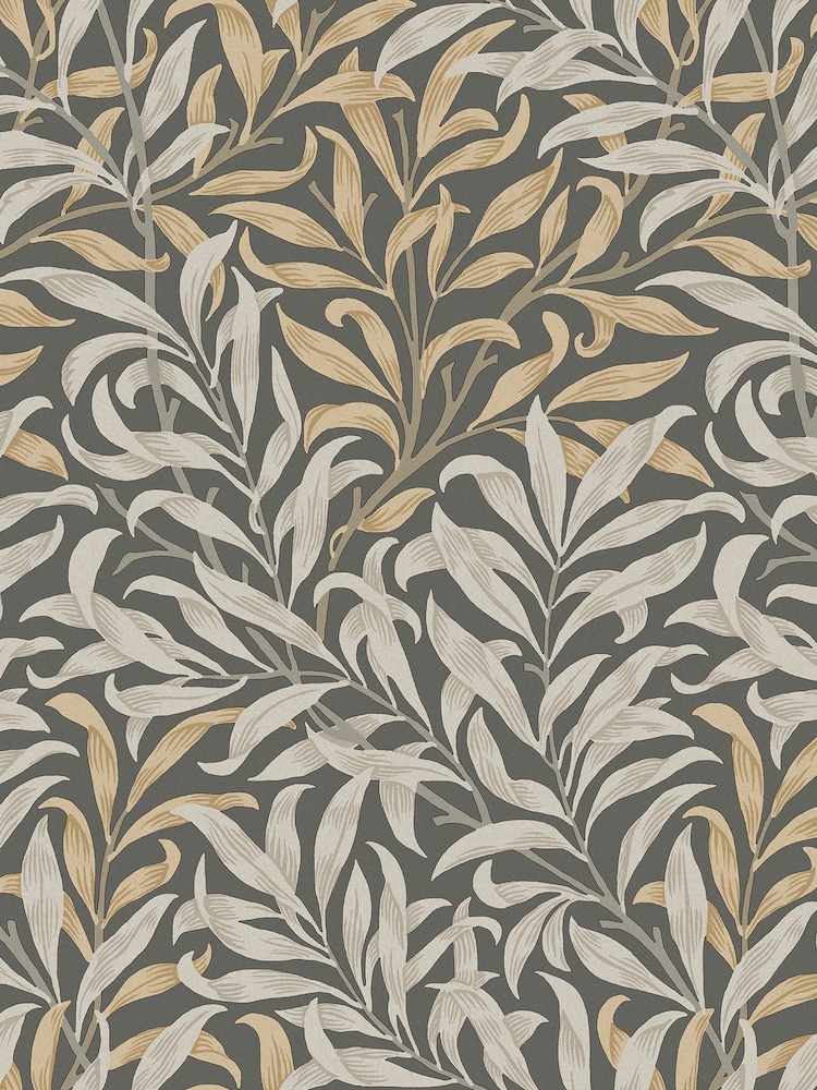 William Morris At Home Charcoal Willow Bough 10M Wallpaper - Image 2 of 4