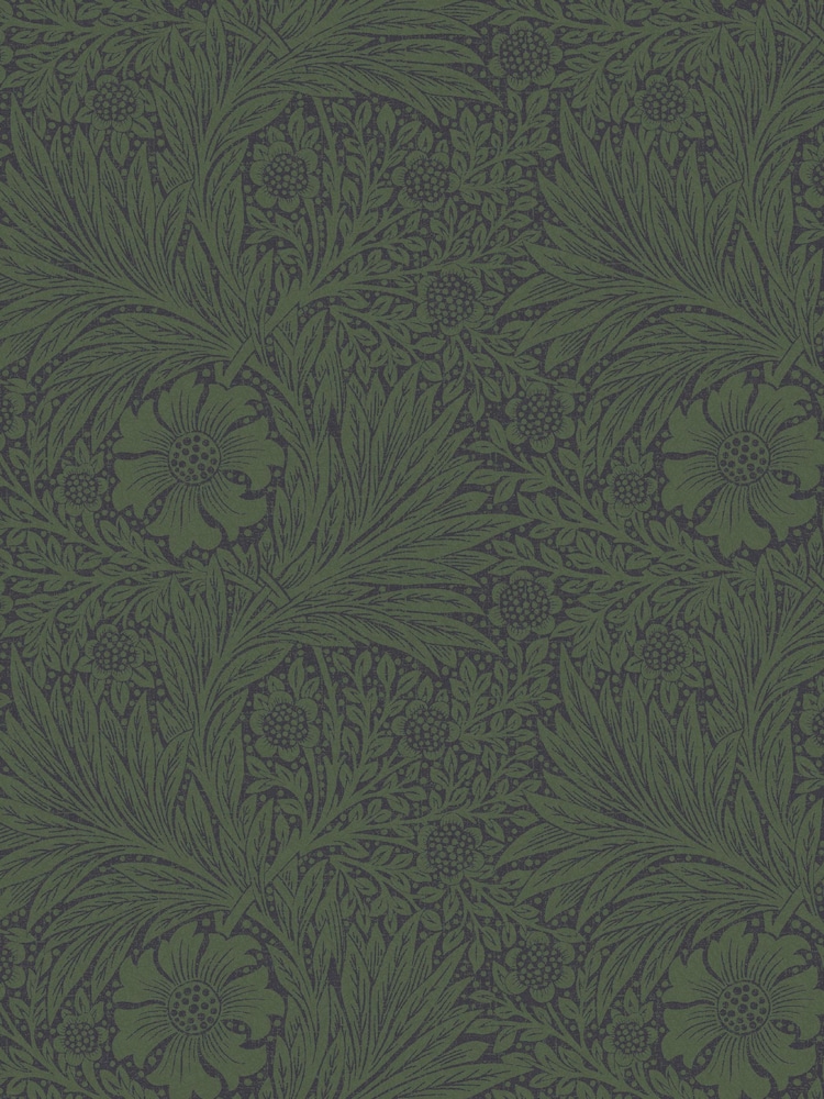 William Morris At Home Green Marigold Fibrous 10M Wallpaper - Image 2 of 4