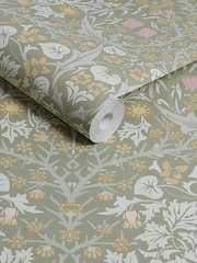 William Morris At Home Sage Blackthorn 10M Wallpaper - Image 3 of 4