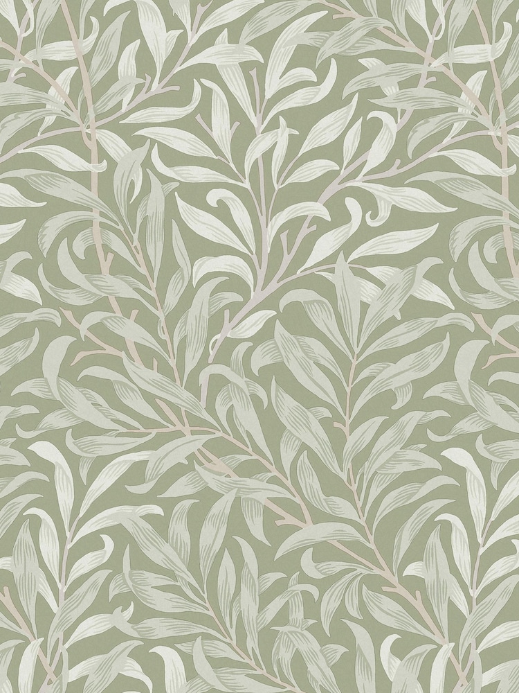 William Morris At Home Sage Willow Bough 10M Wallpaper - Image 2 of 4