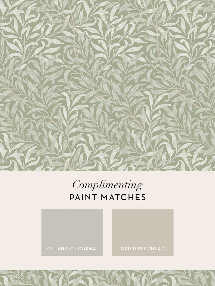William Morris At Home Sage Willow Bough 10M Wallpaper - Image 4 of 4