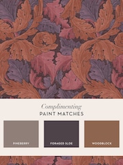 William Morris At Home Plum Acanthus 10M Wallpaper - Image 4 of 4