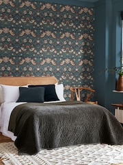 William Morris At Home Deep Blue Strawberry Thief 10M Wallpaper - Image 1 of 4