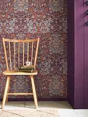 William Morris At Home Plum Blackthorn 10M Wallpaper - Image 1 of 4