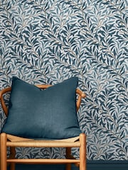 William Morris At Home White/Blues Willow Bough 10M Wallpaper - Image 1 of 4