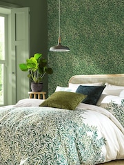 William Morris At Home Deep Green Willow Bough 10M Wallpaper - Image 1 of 4