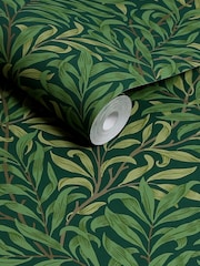 William Morris At Home Deep Green Willow Bough 10M Wallpaper - Image 3 of 4