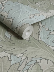 William Morris At Home Sage & Duck Egg Acanthus 10M Wallpaper - Image 3 of 4
