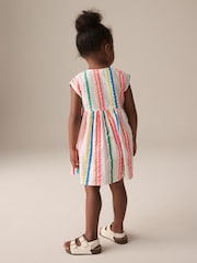 Rainbow Stripe Button Through Summer Dress (3mths-10yrs) - Image 3 of 7