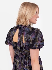 Lovedrobe Blue High Neck Midi Dress With Thigh Split - Image 6 of 6