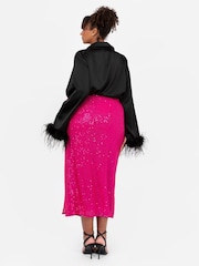 Lovedrobe Functional Wrap Sequin Midi Skirt - Image 2 of 6