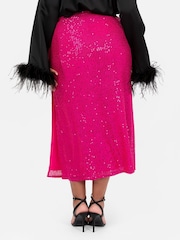 Lovedrobe Functional Wrap Sequin Midi Skirt - Image 4 of 6