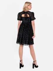 Lovedrobe Zig-Zag Burnout Mini Black Dress - Image 2 of 6