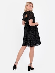 Lovedrobe Zig-Zag Burnout Mini Black Dress - Image 4 of 6