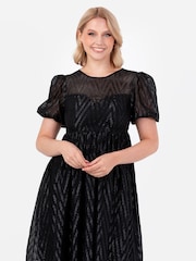 Lovedrobe Zig-Zag Burnout Mini Black Dress - Image 6 of 6