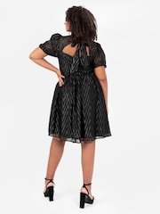 Lovedrobe Zig-Zag Burnout Mini Black Dress - Image 2 of 6