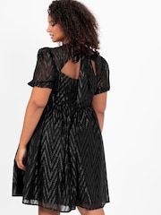 Lovedrobe Zig-Zag Burnout Mini Black Dress - Image 6 of 6