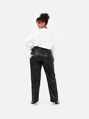Lovedrobe Satin Shirt With Feather Trim Split Cuff - Image 2 of 6