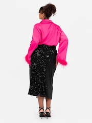 Lovedrobe Functional Wrap Sequin Midi Skirt - Image 2 of 6