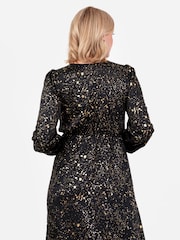 Lovedrobe Wrap Front Long Sleeve Midaxi Black Dress - Image 6 of 6