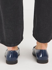 JD Williams Blue Snaffle Trim Ballerinas in Extra Wide Fit - Image 2 of 4