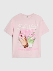 River Island Pink Boba Matcha T-Shirt - Image 1 of 4