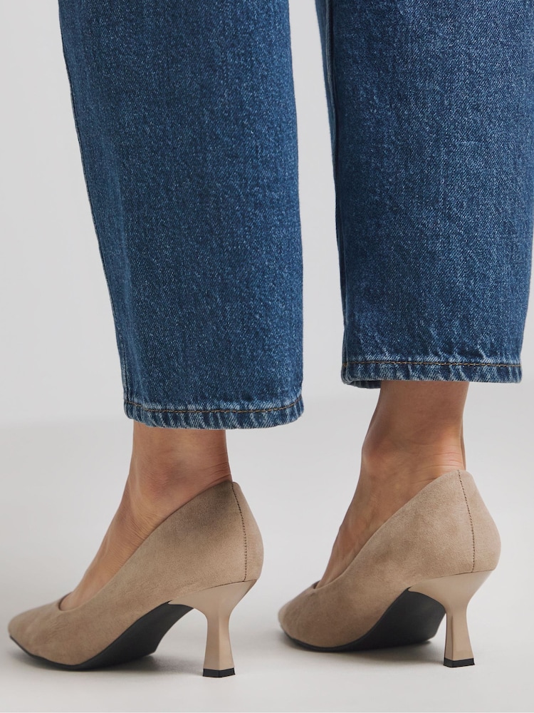 JD Williams Natural Pointy Toe Classic Court Shoes In Extra Wide Fit - Image 2 of 4