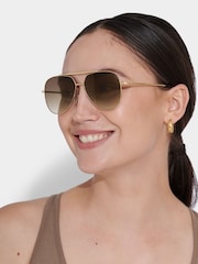 Katie Loxton Gold Bali Gold Metal Sunglasses - Image 1 of 5