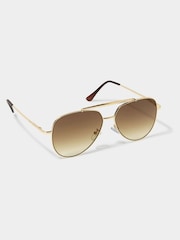 Katie Loxton Gold Bali Gold Metal Sunglasses - Image 3 of 5
