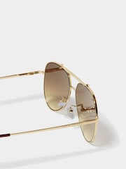 Katie Loxton Gold Bali Gold Metal Sunglasses - Image 4 of 5