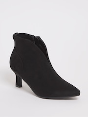 JD Williams Black Kitten Heel Shoe Boots In Extra Wide Fit - Image 1 of 3