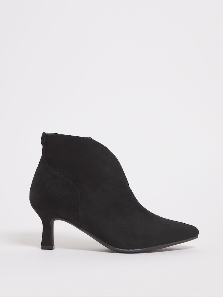 JD Williams Black Kitten Heel Shoe Boots In Extra Wide Fit - Image 3 of 3