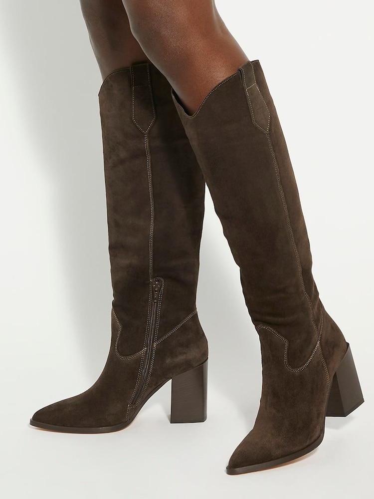 Коричневый - Dune London Ботинки Tavern Knee High Western - Image 1 of 6