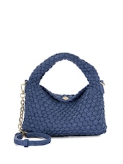 Dune London Blue Dinkydeliberate Mini Woven Slouch Crossbody Bag - Image 5 of 8