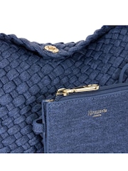 Dune London Blue Dinkydeliberate Mini Woven Slouch Crossbody Bag - Image 8 of 8