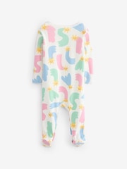 Stella McCartney Kids Cream Multicolour Abstract Star Print Sleepsuit & Bib Set - Image 2 of 9