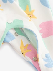 Stella McCartney Kids Cream Multicolour Abstract Star Print Sleepsuit & Bib Set - Image 6 of 9