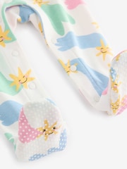 Stella McCartney Kids Cream Multicolour Abstract Star Print Sleepsuit & Bib Set - Image 7 of 9