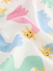 Stella McCartney Kids Cream Multicolour Abstract Star Print Sleepsuit & Bib Set - Image 8 of 9