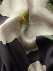 Multi Floral Print Kew Collection Satin Tie Back Top - Image 6 of 6