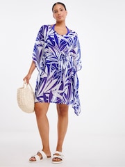 JD Williams Blue Value Beach Kaftan - Image 1 of 4
